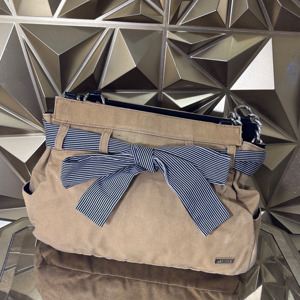 Miche‎ Tan Handbag with Black and White Bow